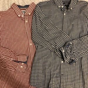 EXPRESS (2) Long Sleeve Plaid Button Down